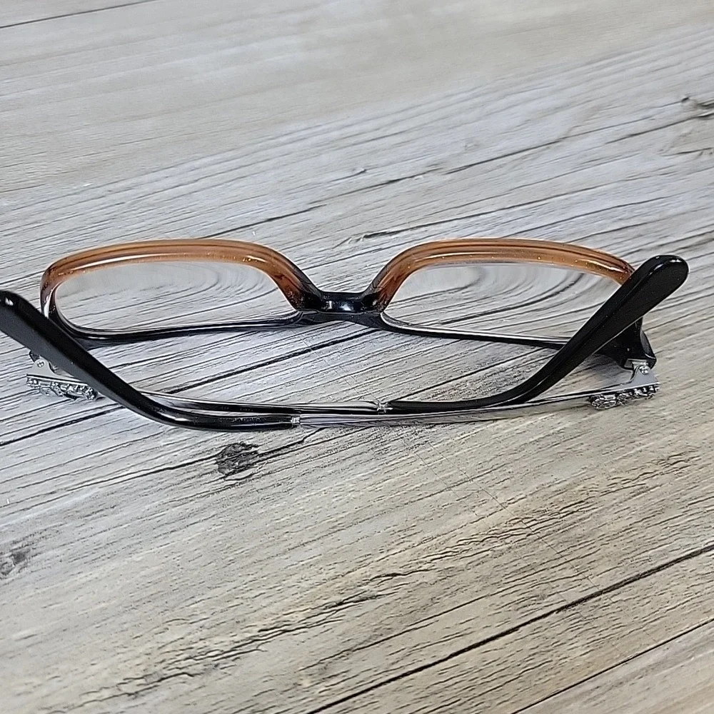 COACH HC6110 5475 Eyeglasses Frames Women Black Amber Glitter Gradient 50-16-140